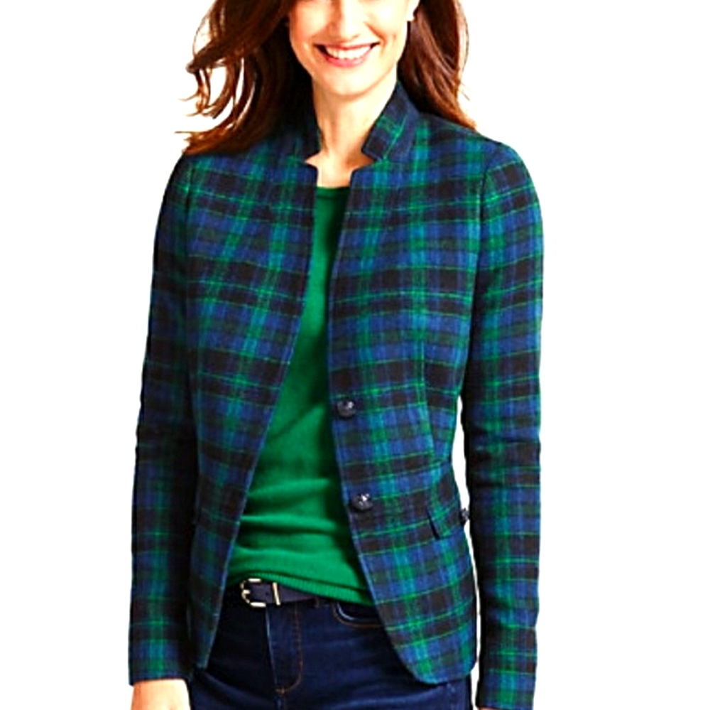 Talbots Plaid Tartan Blazer
